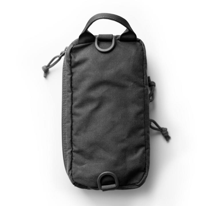 Black tactical pouch on a white background