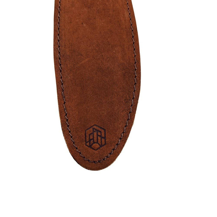 Brut Homeware All-Purpose Scissors & Buffalo Leather Sleeve, Logo Detail