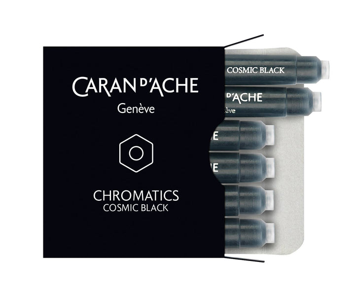 Caran d'Ache Chromatics Ink Cartridges, Box of 6, Cosmic Black