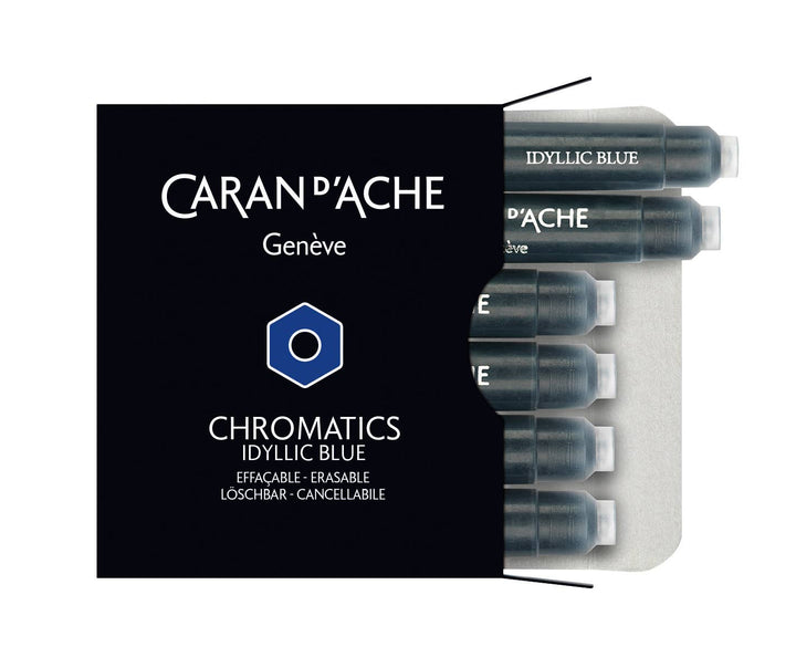 Caran d'Ache Chromatics Ink Cartridges, Box of 6, Idyllic Blue
