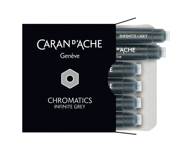 Caran d'Ache Chromatics Ink Cartridges, Box of 6, Infinite Grey