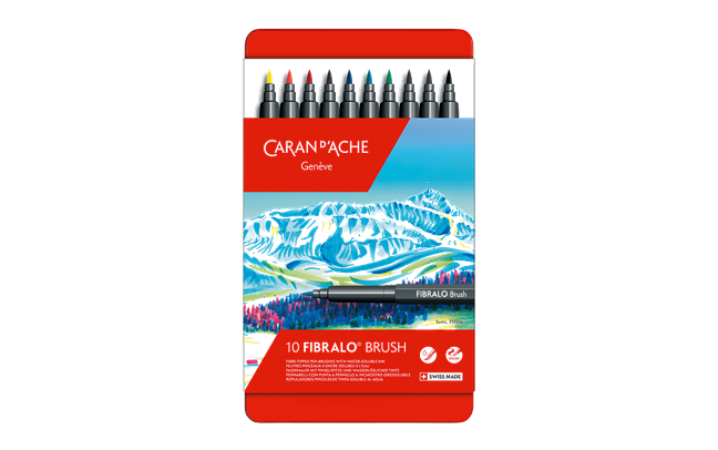 Caran d'Ache Fibralo Brushes, Set of 10, Detail