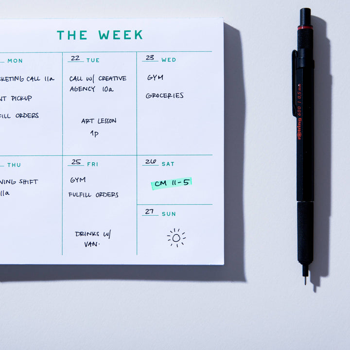 Case Study Weekly Planner Notepad, Detail 2