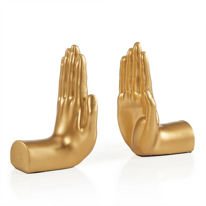Danya B. Strong Hands Bookends, Set of 2, Gold, Detail