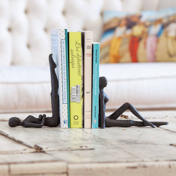 Danya B. Two People Stretching Metal Bookends, Set of 2