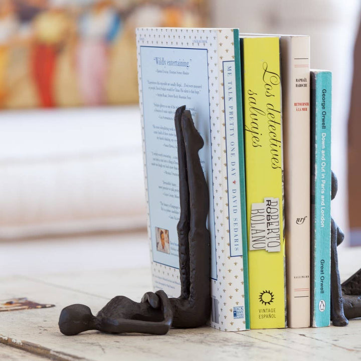 Danya B. Two People Stretching Metal Bookends, Set of 2, Detail