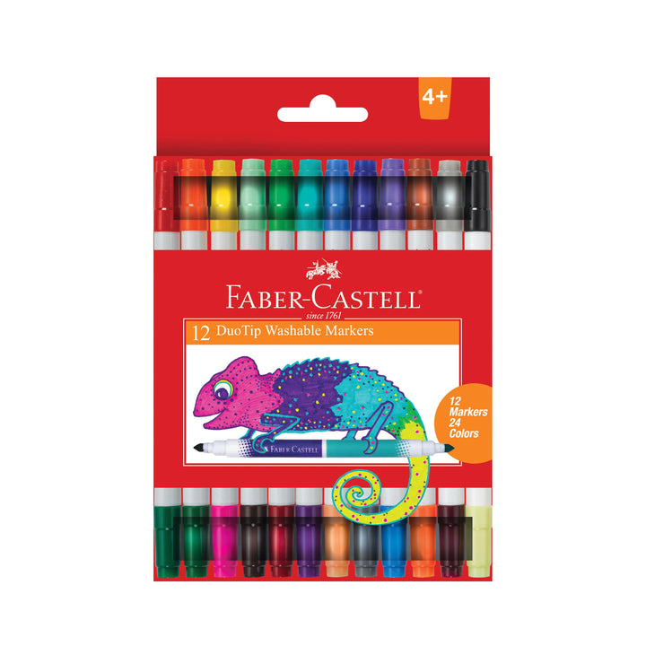 Faber-Castell Duotip Washable Markers For Kids, Set of 12