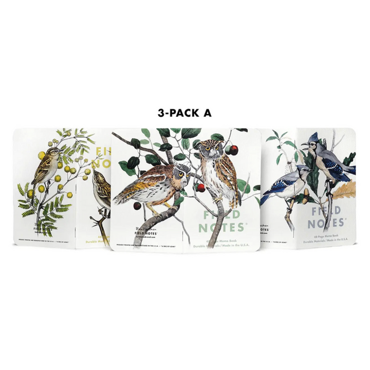 Field Notes Birds and Trees of North America Memo Books, Set of 3 - Pack A