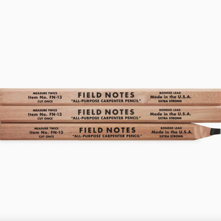 Field Notes Extra Strong Carpenter Pencils, Natural, 3 Pack