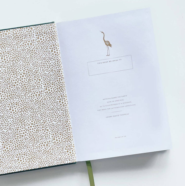 Idlewild Co. Hardcover Address Book in Spirula Green, Interior Detail
