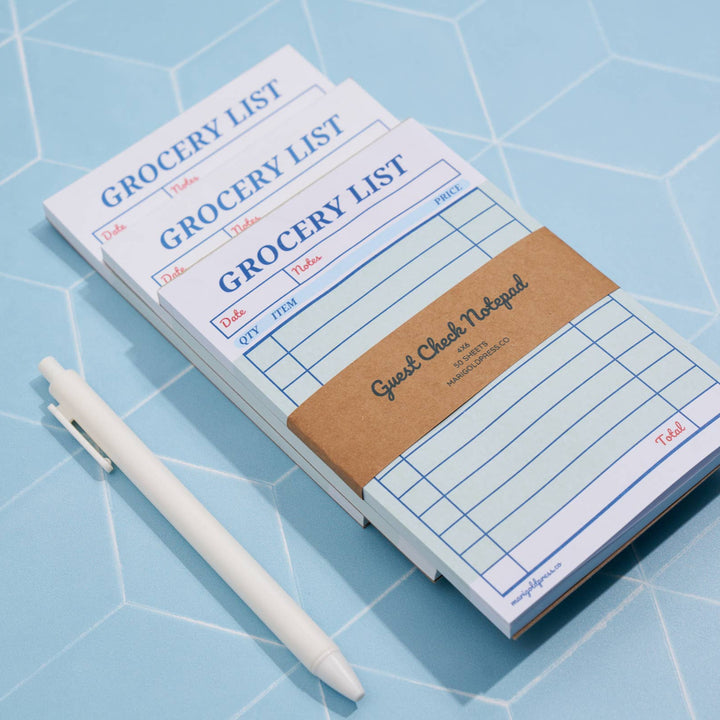 Marigold Press Guest Check Notepad Grocery List, Detail