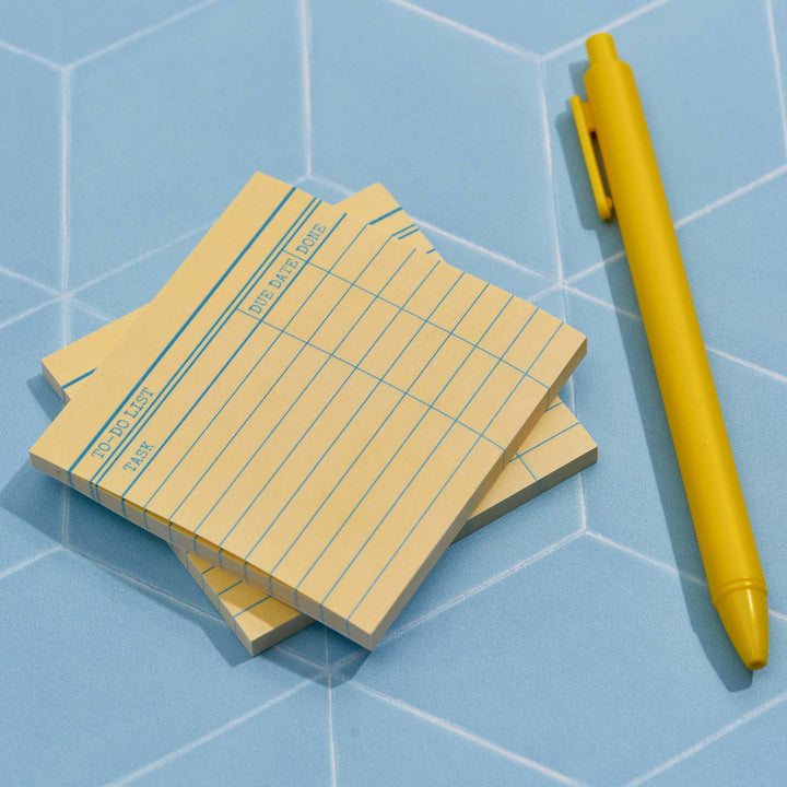 Marigold Press Yellow Library Card Post-It Sticky Notes
