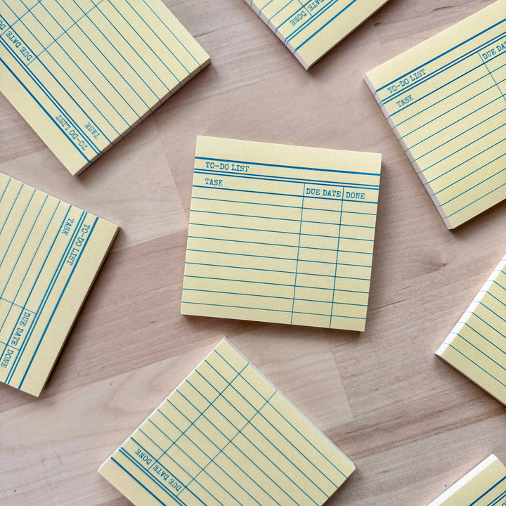Marigold Press Yellow Library Card Post-It Sticky Notes 3