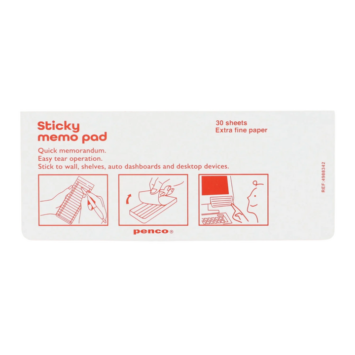 Penco Sticky Memo Pad, Weekly, Back Cover