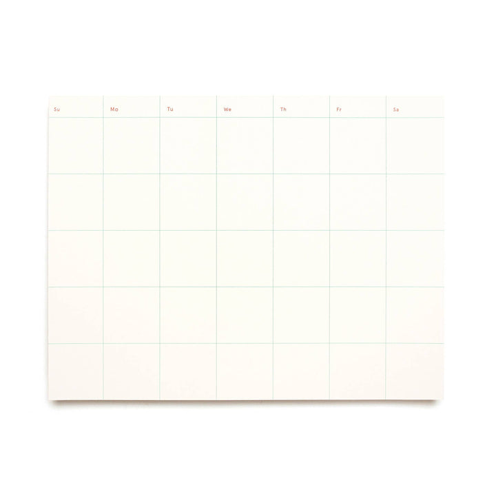 Shorthand Monthly Undated Calendar Notepad – 26 Tear-Off Sheets
