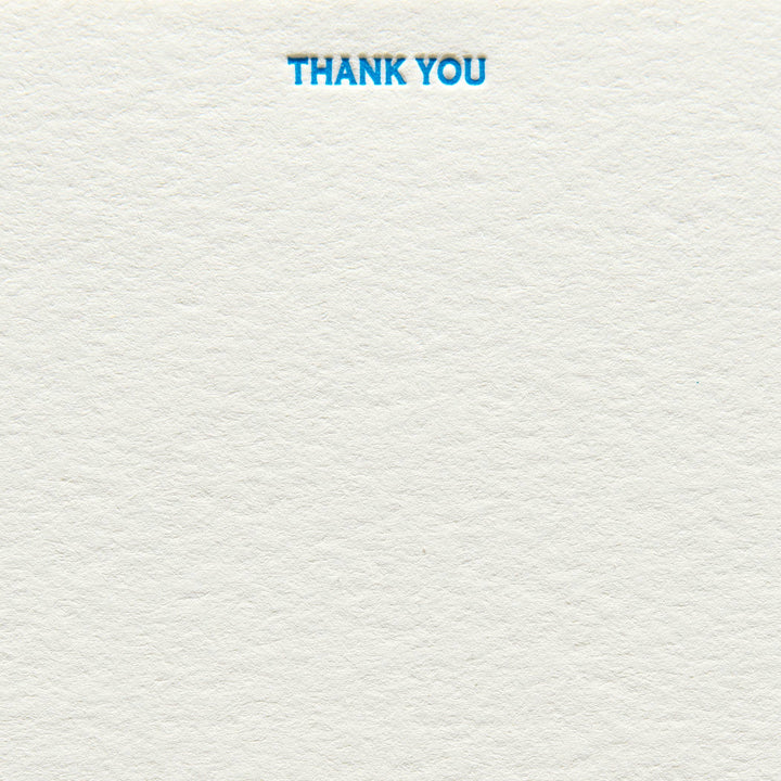 Shorthand Press Letterpress Thank You Notes & Envelopes, Set of 10, Copperplate Detail