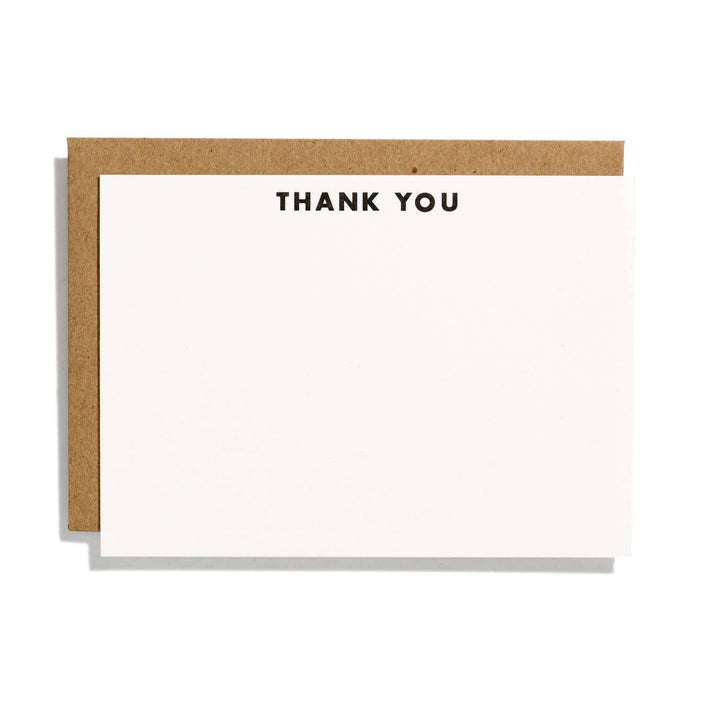 Shorthand Press Letterpress Thank You Notes & Envelopes, Set of 10, Futura