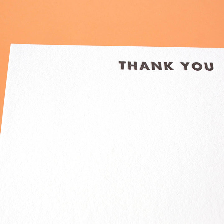 Shorthand Press Letterpress Thank You Notes & Envelopes, Set of 10, Futura Detail