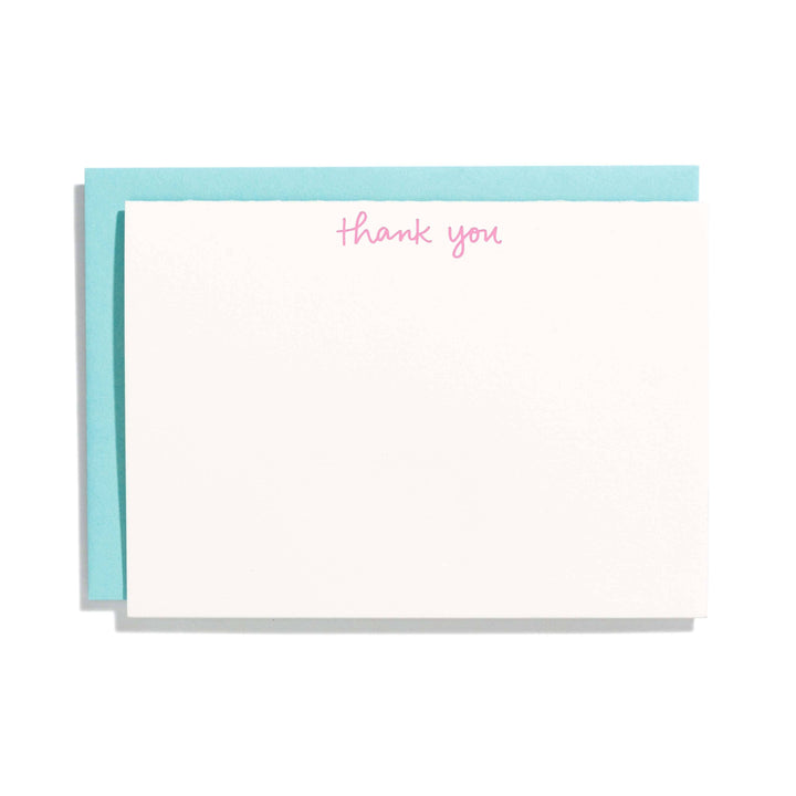 Shorthand Press Letterpress Thank You Notes & Envelopes, Set of 10, Handwritten