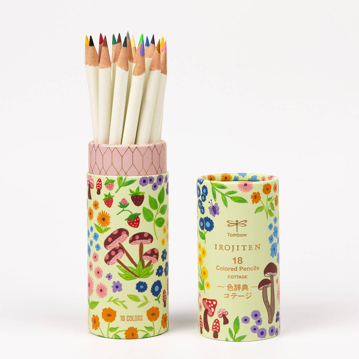 Tombow Cottage Desk Cup & Irojiten Colored Pencils