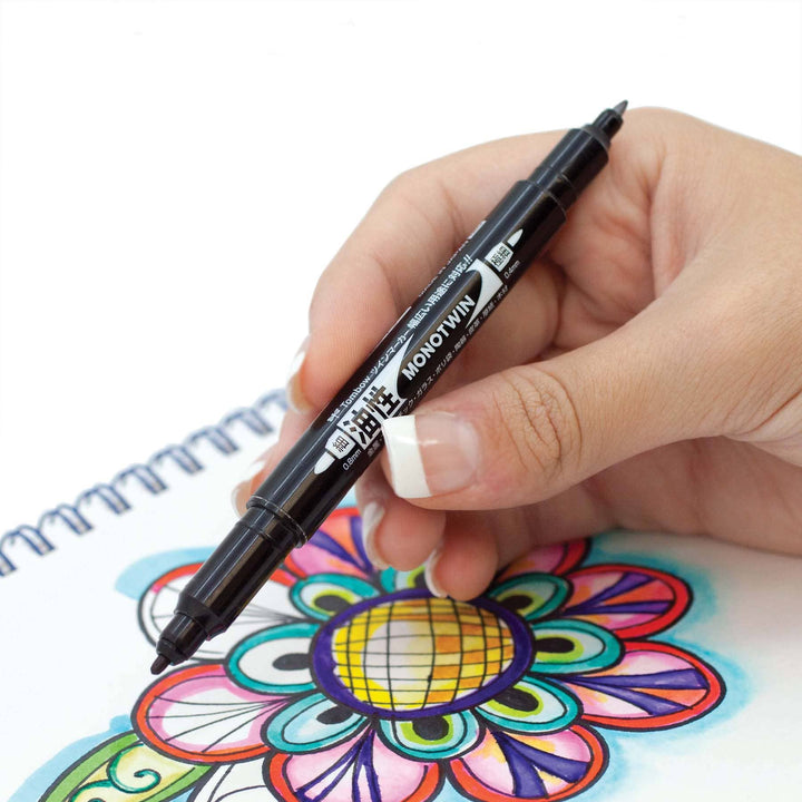 Tombow MONO Twin Permanent Marker, Black, Detail 2