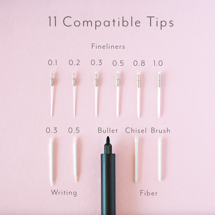 Tom's Studio Lumos Pro Infinitely Refillable Pen, Full Tip Set Detail