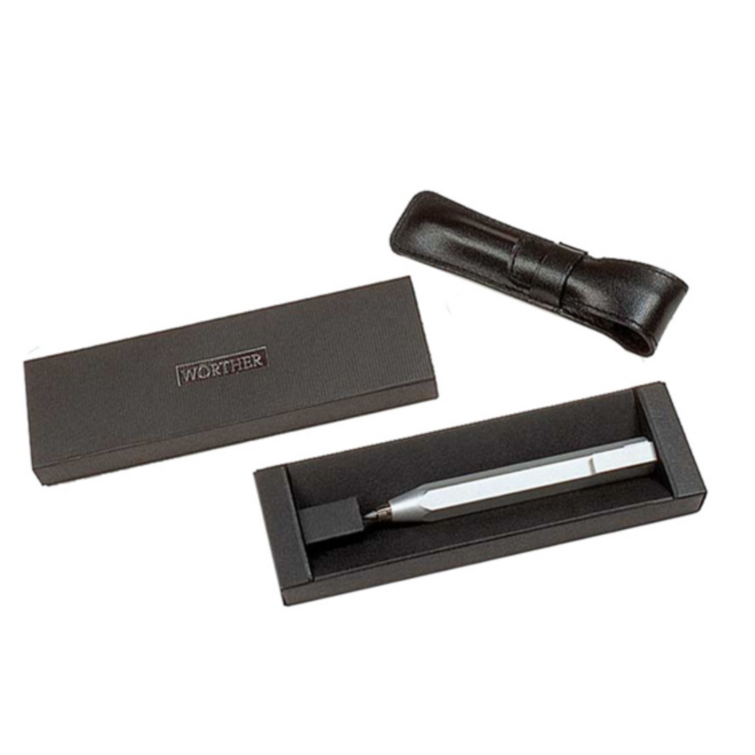Wörther Shorty Mechanical Pencil – 3.15mm 7B Lead, Leather Case