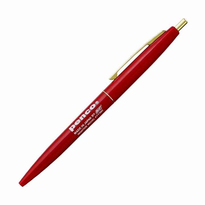 Red penco Pen with gold clip on a white background