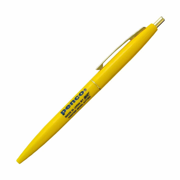 Yellow pen with Penco branding on a white background