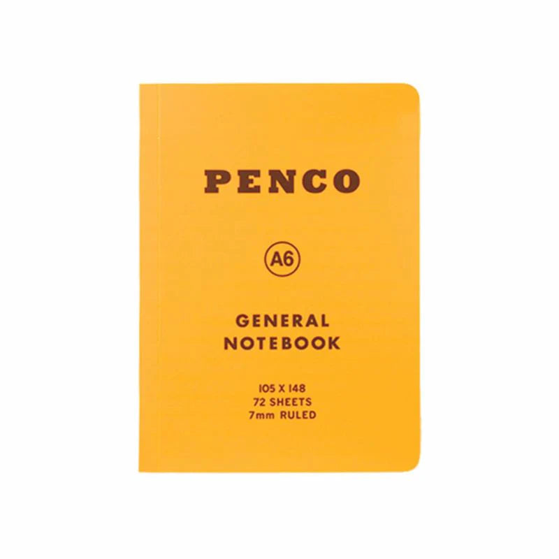 Yellow notebook with 'Penco' branding on a white background