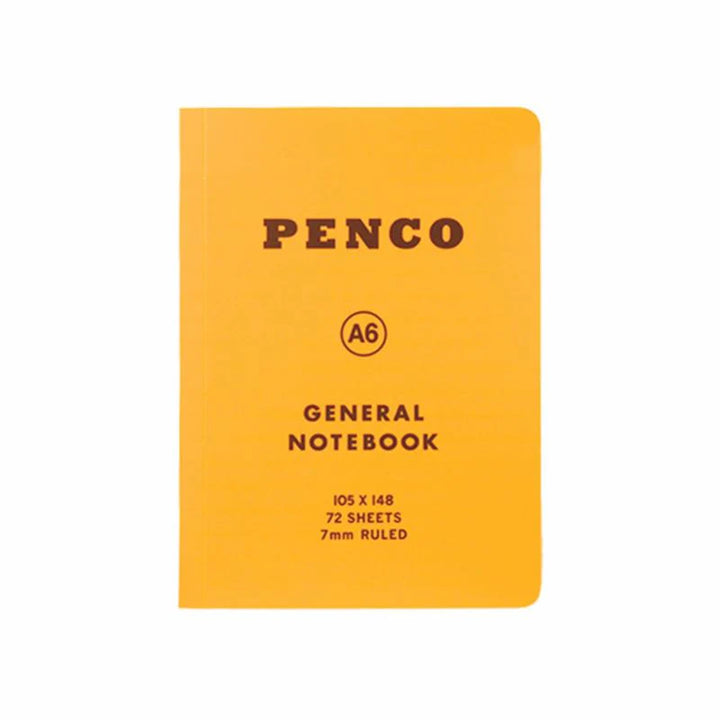 Yellow notebook with 'Penco' branding on a white background