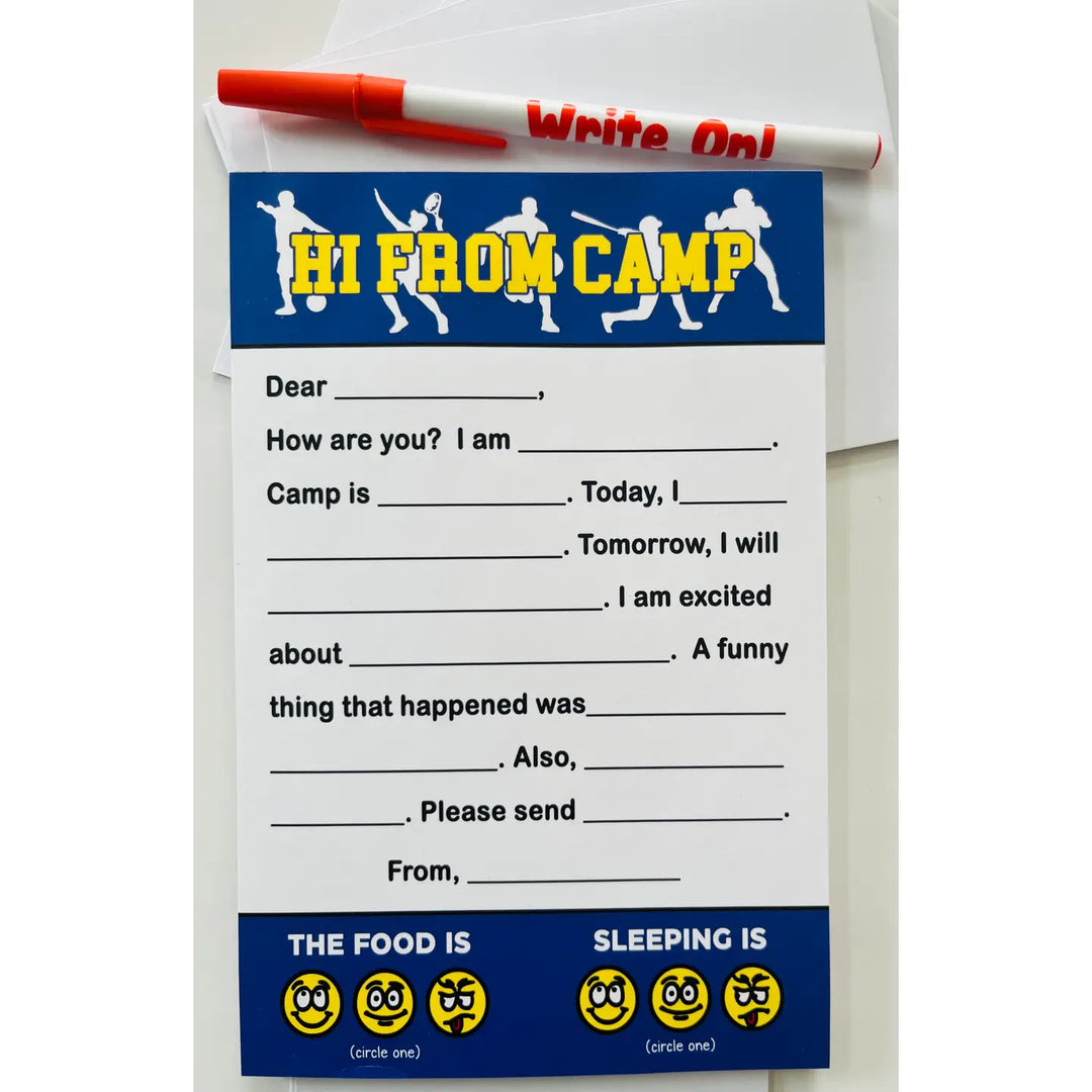 Hi from Camp! Fill in the Blank Stationery
