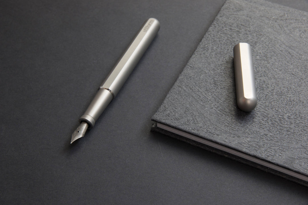 INK Fountain Pen - Titanium - (Polished Steel Medium Nib)