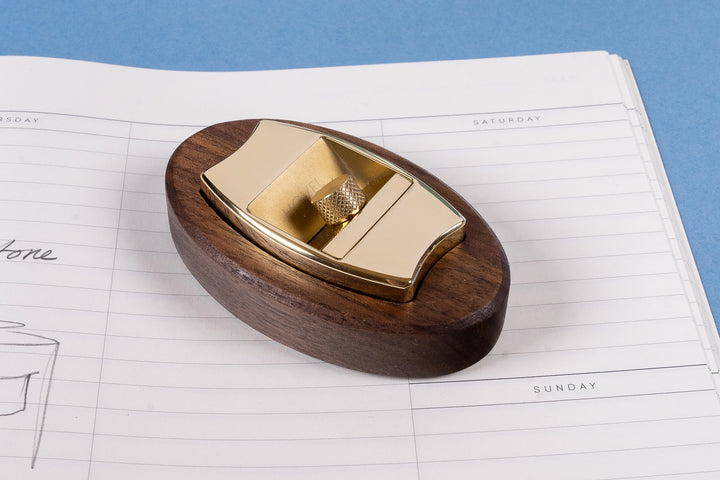 HØVEL - Solid Brass Pencil Plane and Walnut Base