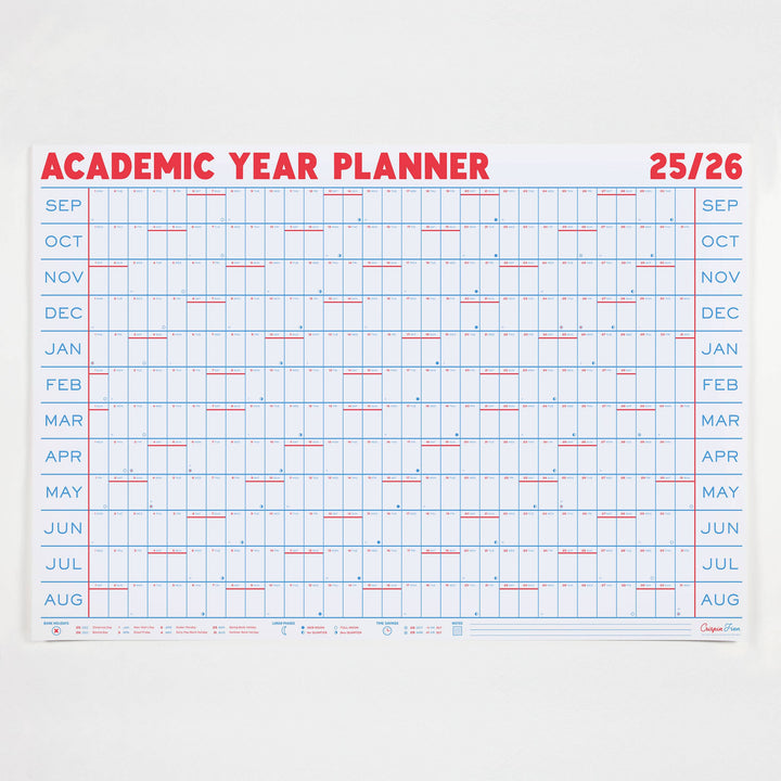 2025/2026 Academic Year Planner - Landscape View
