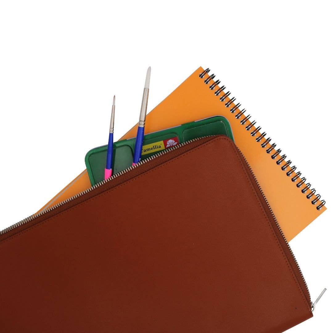Recycled Leather L-Zipper Folio