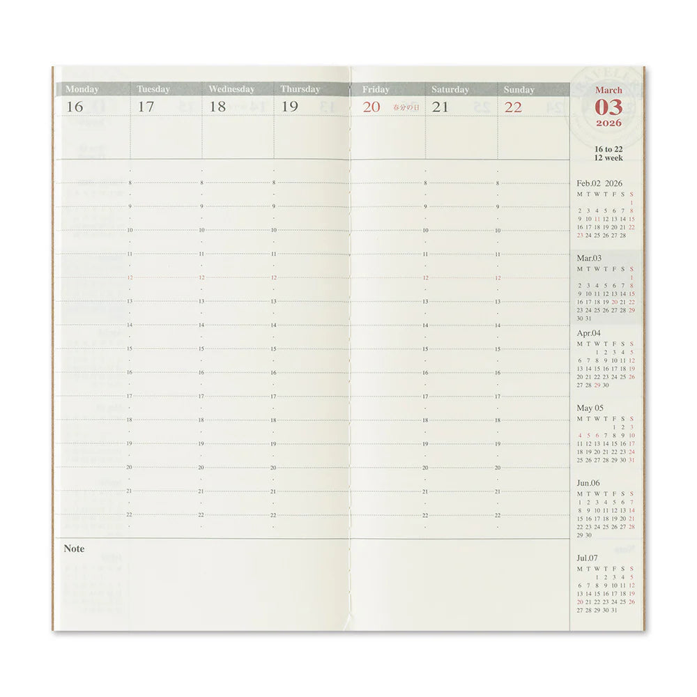 2026 Calendar / Diary Refills — Passport & Regular Sizes