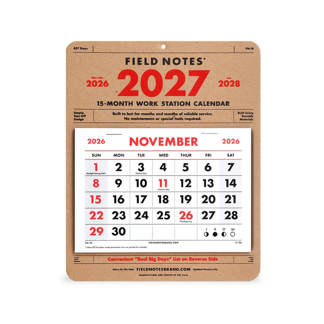 15-Month Workstation Calendar