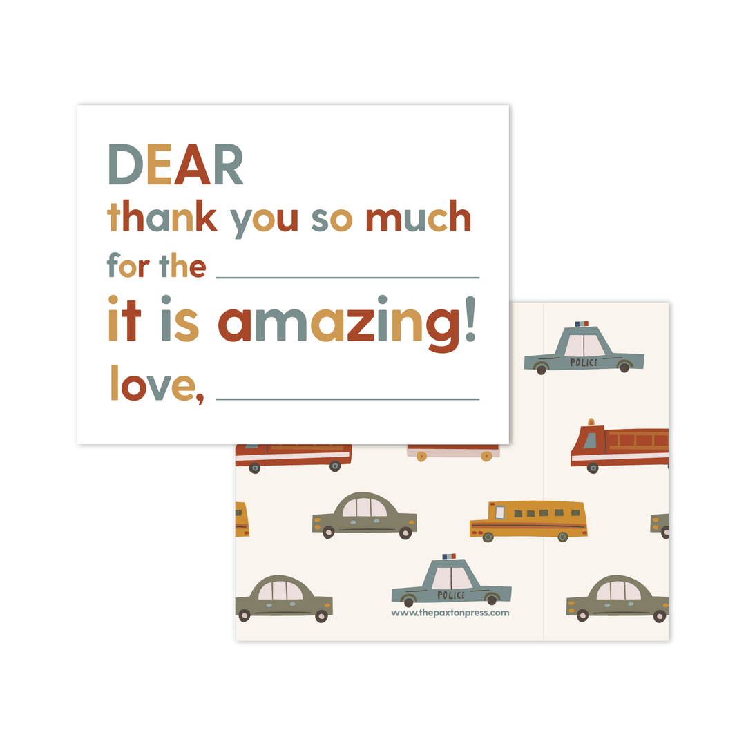 Kids Fill-in-the-blank Thank You Cards