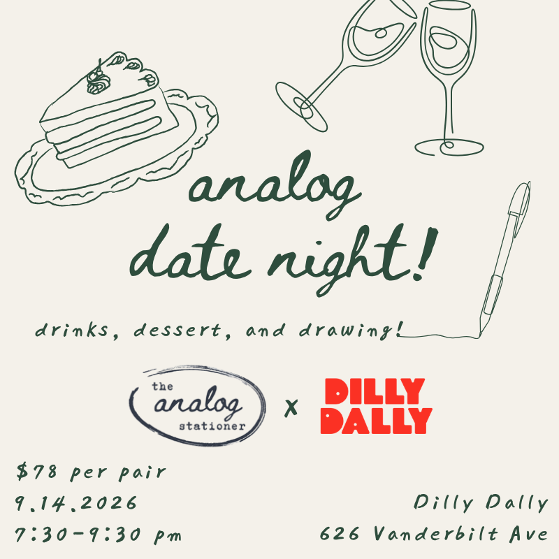 9/14 Analog Date Night - Drinks, Dessert, and Drawing!