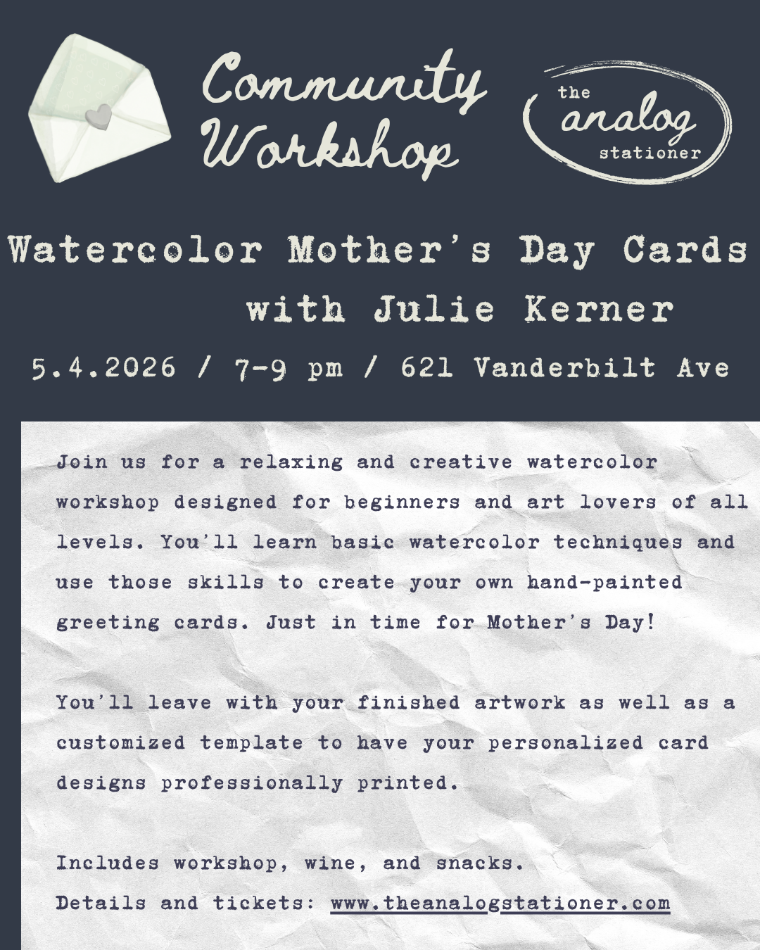 Watercolor Mother's Day Cards with Julie Kerner