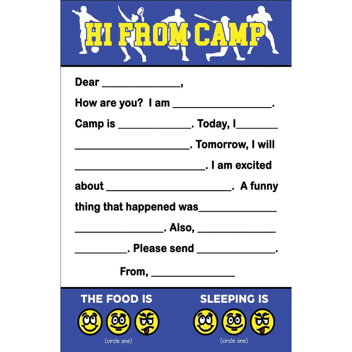 Hi from Camp! Fill in the Blank Stationery