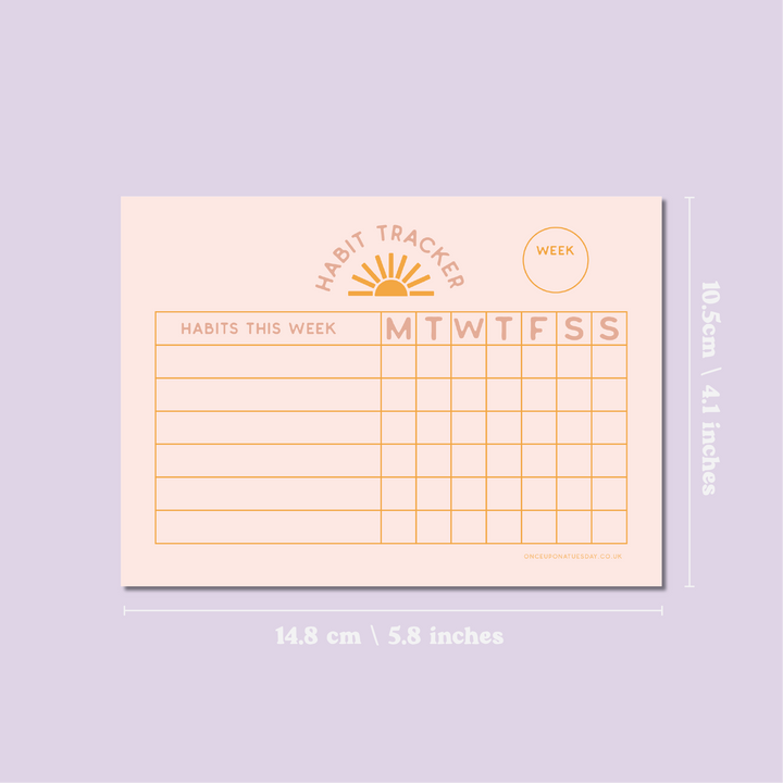 Weekly Habit Tracker Pad | A6