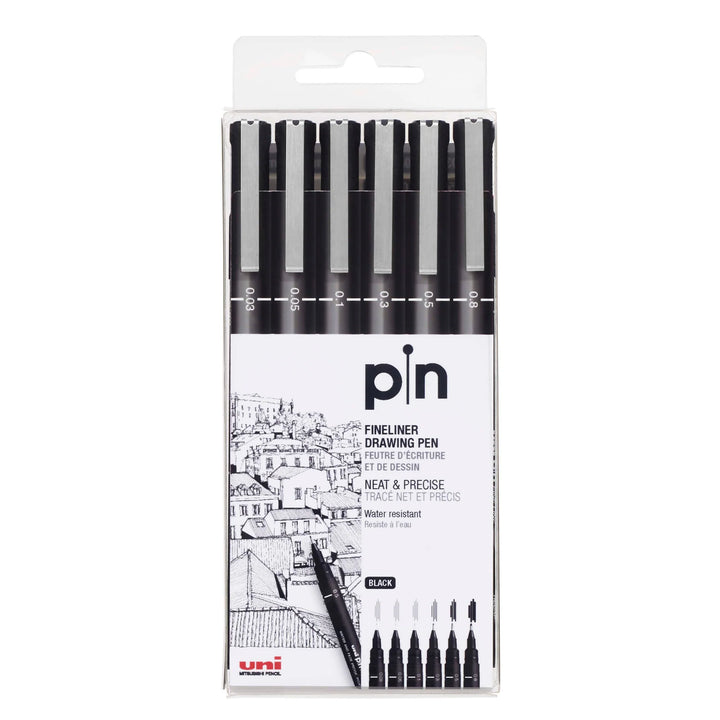 Pin Fine Line Drawing Set (6 Pens)
