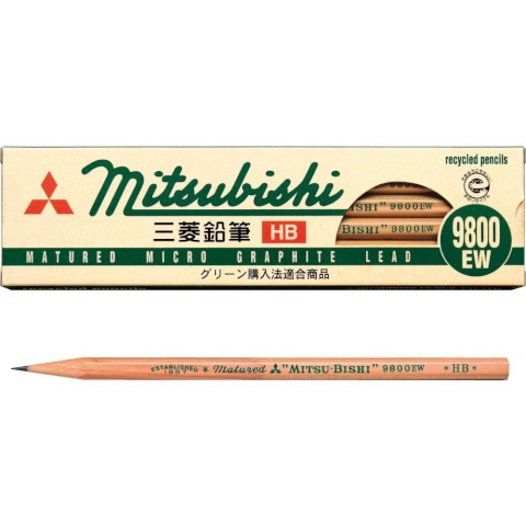 Mitsubishi pencil with packaging on a white background