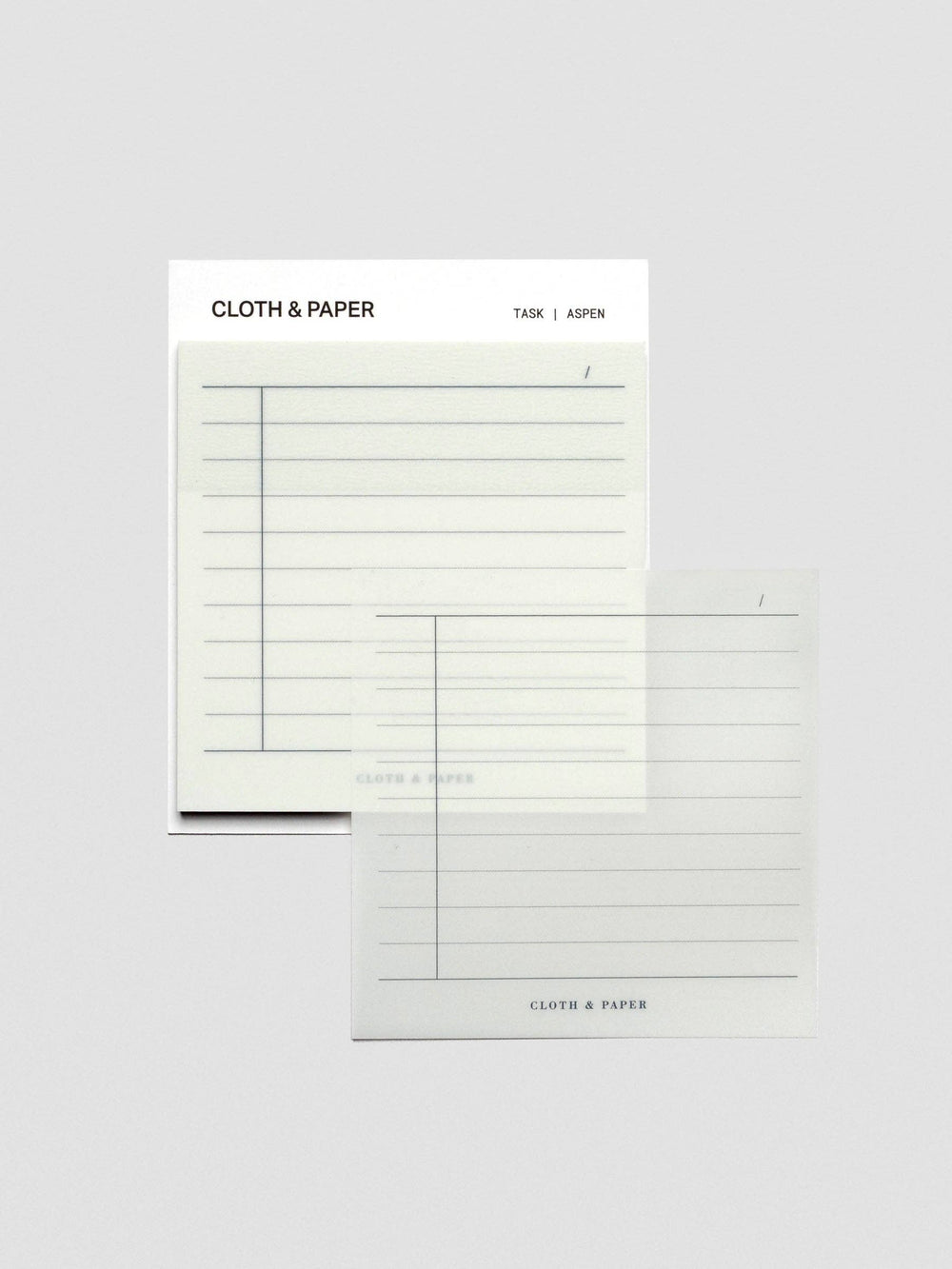 sticky note with grid layout on a white background, branded 'Cloth & Paper'.