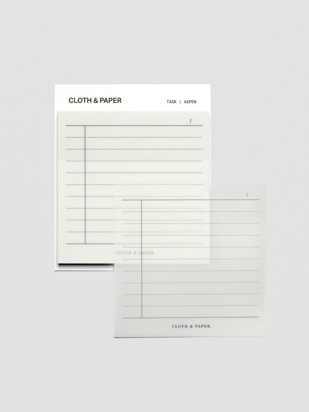 sticky note with grid layout on a white background, branded 'Cloth & Paper'.
