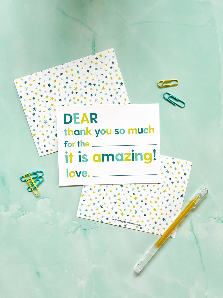Kids Fill-in-the-blank Thank You Cards