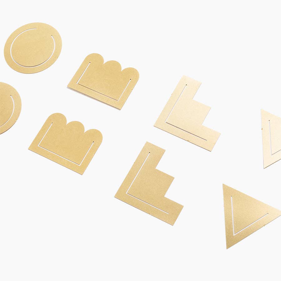 Geometric Brass Page Markers (set of 8)