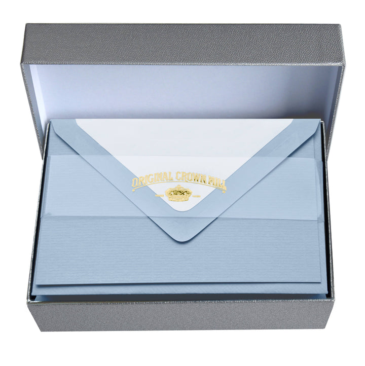 Classic Laid Note Cards in Silver Box